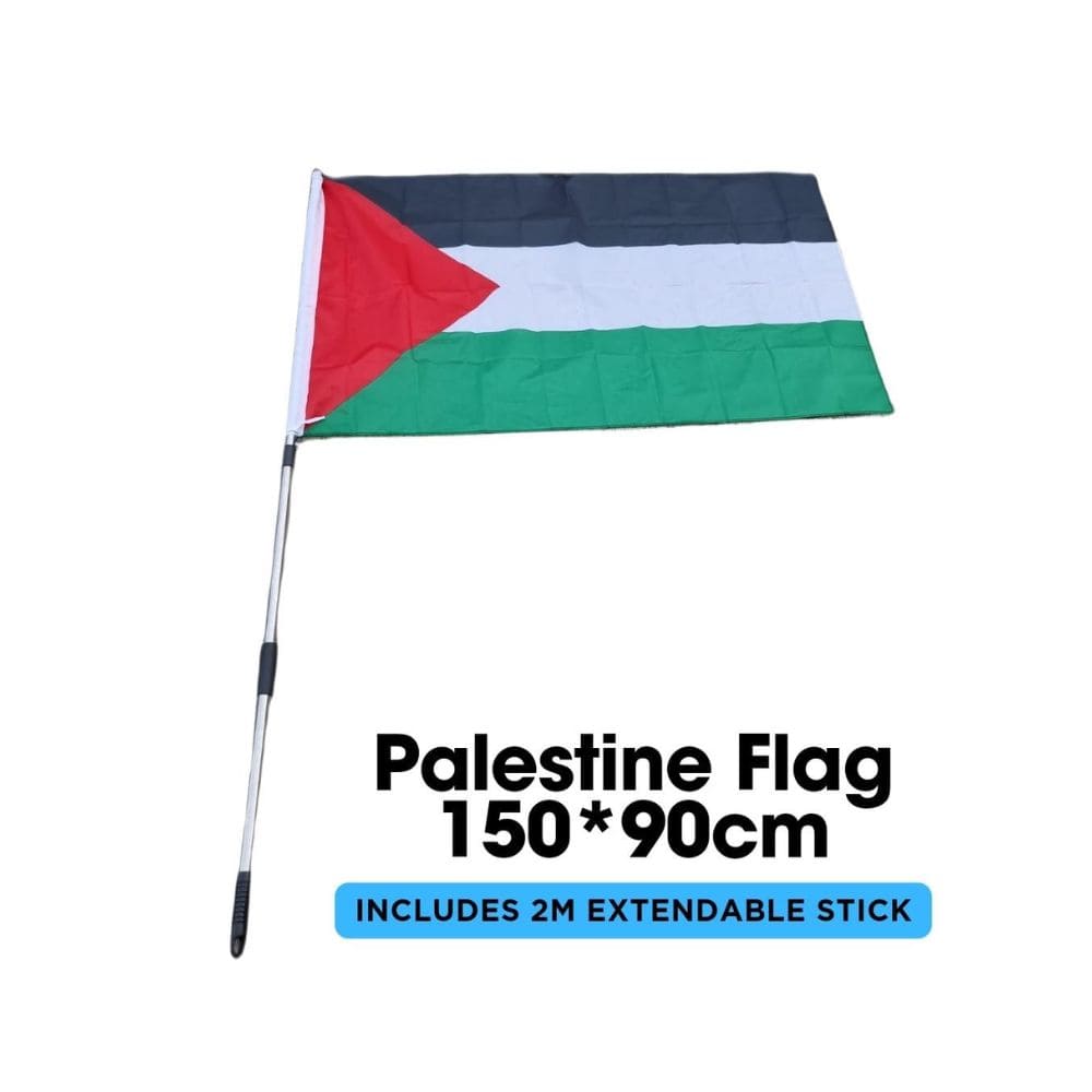 Large Palestinian Flag with Telescopic 2m Flag Pole