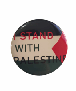 Top View of our I Stand With Palestine Flag Button Pin Badge