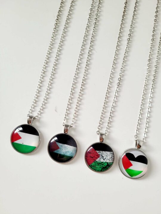 Palestine Round Pendant Necklace - Country Flag Palestine Round Pendant Necklace - Country Flag