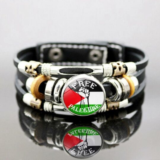 Palestine Hand Bracelet - Free Palestine National Flag Buttoned Style Palestine Hand Bracelet - Free Palestine National Flag Buttoned Style