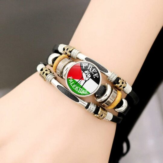 Palestine Hand Bracelet - Free Palestine National Flag Buttoned Style Palestine Hand Bracelet - Free Palestine National Flag Buttoned Style