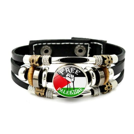 Palestine Hand Bracelet - Free Palestine National Flag Buttoned Style Palestine Hand Bracelet - Free Palestine National Flag Buttoned Style