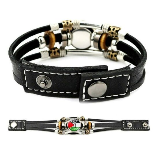Palestine Hand Bracelet - Free Palestine National Flag Buttoned Style Palestine Hand Bracelet - Free Palestine National Flag Buttoned Style