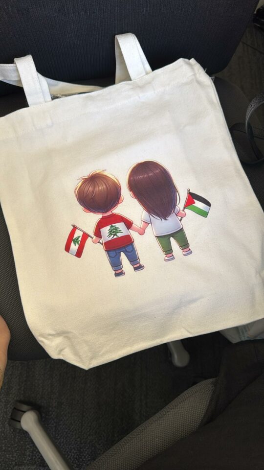 Lebanon and Palestine Kids Tote Bag in White Lebanon and Palestine Kids Tote Bag, white colour