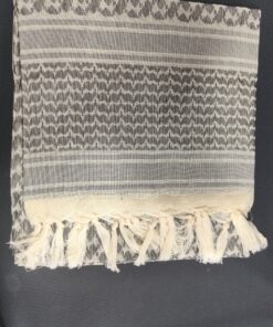 Light Cream & Black Keffiyeh Head Scarf Wrap
