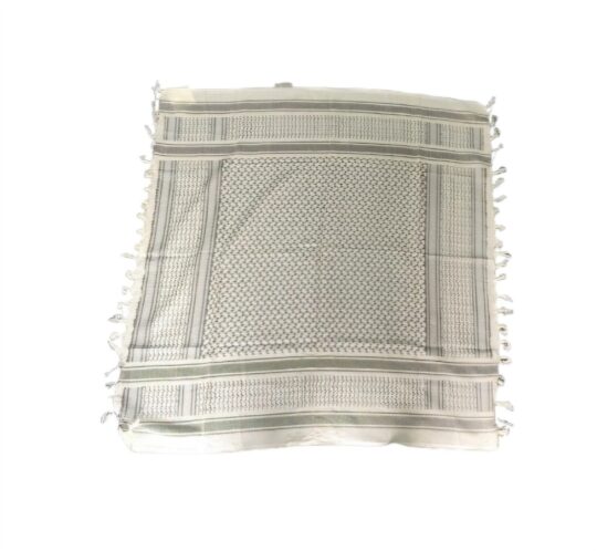 Light Cream and Black Keffiyeh Shemagh Full image of Light Cream and Black Keffiyeh Shemagh
