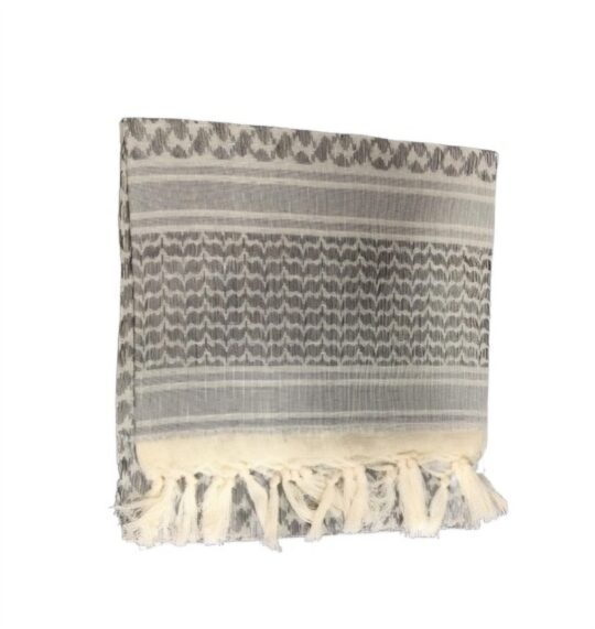 Light Cream and Black Keffiyeh Shemagh Close up of Light Cream and Black Keffiyeh Shemagh, folded