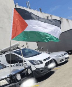 Image of Telescopic Handheld Flag Pole with Palestine Flag