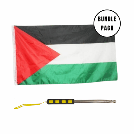 Bundle Pack of Telescopic Handheld Pole and Palestine Flag Bundle Pack of Telescopic Handheld Pole and Palestine Flag