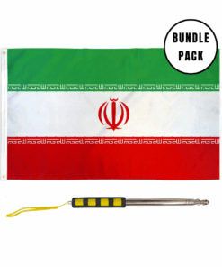 Bundle Pack of Telescopic Handheld Pole and Iran Flag
