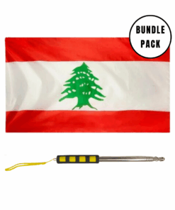 Bundle Pack of Telescopic Handheld Pole and Lebanon Flag