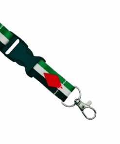 Close up of Palestine Lanyard with Lobster Clasp Keychain