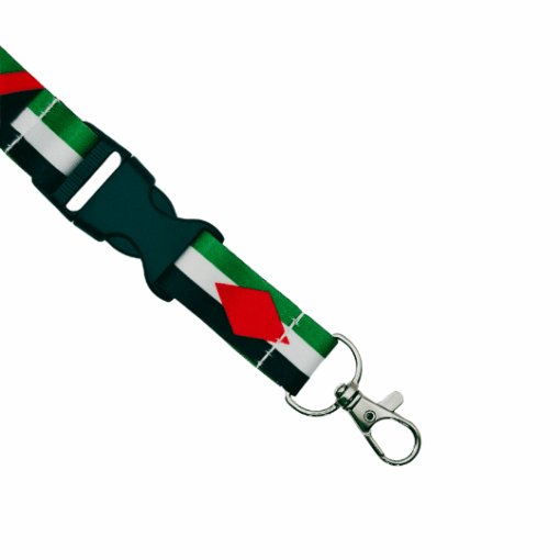 Close up of Palestine Lanyard with Lobster Clasp Keychain