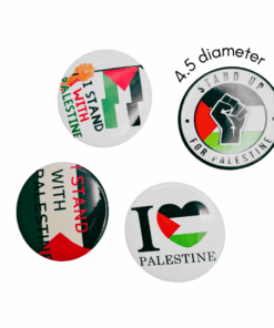 Top view of our Large 4.5cm Palestine Pin Badge