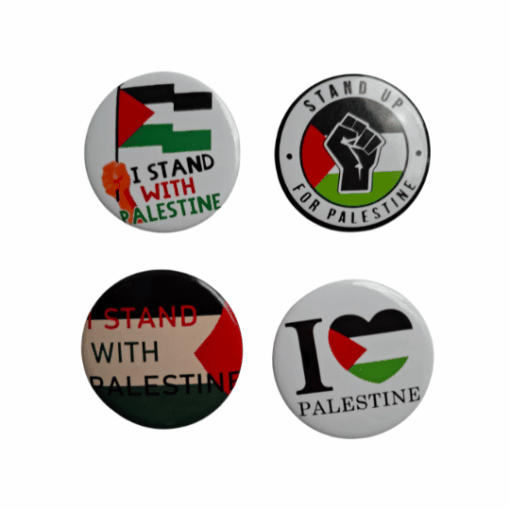 Top view of our Large 4.5cm Palestine Pin Badge