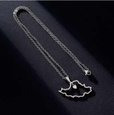 Iran Map Necklace in silver Iran Map Necklace in silver